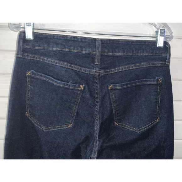 Lands End Sz 10 Midrise Dark Wash Straight Leg Jeans Stretch Denim EUC - Picture 5 of 9